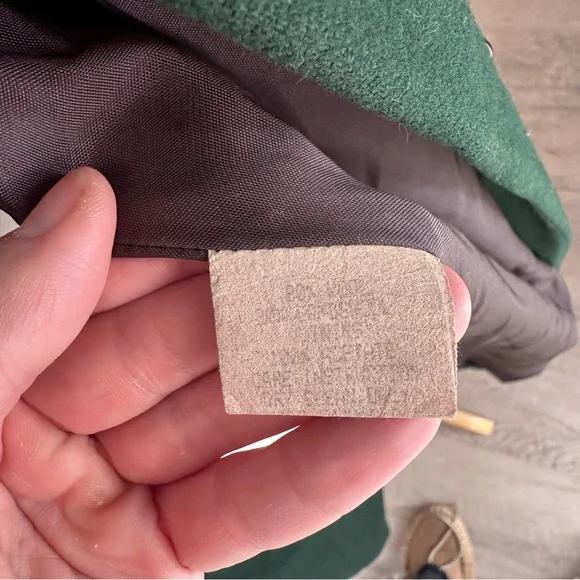 Casual Corner 100% Wool Dark Green Trench Over Coat - Picture 9 of 13